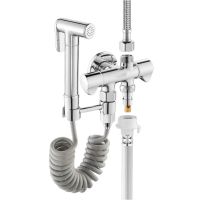 ✘ Bidet Spray Gun Set All Copper One In Two Out Triangle Valve Faucet Three-way Up And Down Dual Control Switch Water Distributor