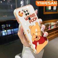 YIWESAN เคสสำหรับ Xiaomi MI Redmi Note 9 Note 4 Note 4X Note 5 Pro Note 6 Pro Redmi เคส10X น่ารักขี้อายวินนี่ช้อนส้อมมีดหมีพูห์ดีไซน์ใหม่นิ่มเคสโทรศัพท์มีลายเคลือบหรูหราแฟชั่นกันกระแทกคลุมทั้งหมดเคสป้องกันเลนส์กล้อง