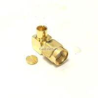 10 pcs RF Coaxial Gold RP-SMA  Right Angle Male Plug crimp Connector for RG402 RG141 Adapter Electrical Connectors