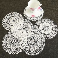 【hot】❀❐  Round Hollow Coaster Plate Embroidery Placemat Table Cup Bowl Napkin Insulation