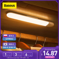 Baseus Under Cabinet Light PIR LED Motion Sensor Light Rechargeable LED Night Light Lamp For Wardrobe Kitchen Bedroom Closet