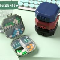 Mini Portable Pill Organizer 6 Grid Compartment Travel Pillbox Nordic Style Dispenser Medicine Boxes Dispensing Medical Kit Medicine  First Aid Storag