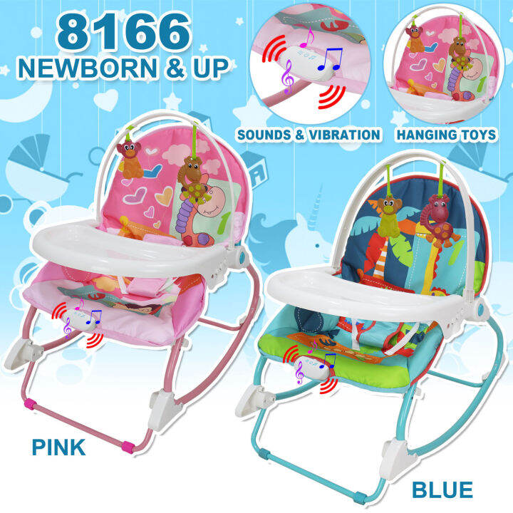 Baby Love 8166 Baby Rocker Portable Rocking Chair 2 in 1 Musical Infant