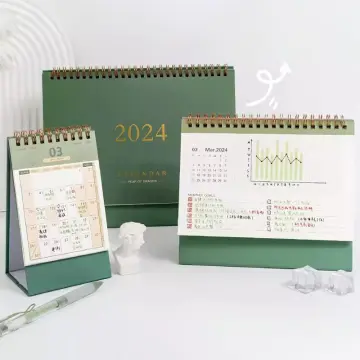 2024 Mini Desktop Stand-up Calendar Yearly Agenda Calendar For