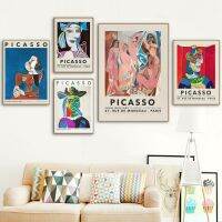 Hanxuelioo Picasso ภาพวาด Demoiselles Dhovender บทคัดย่อ Art ผ้าใบพิมพ์ Vintage Wall Decor โปสเตอร์รูปภาพสำหรับห้องนั่งเล่น