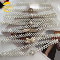 【hot sale】 ℡☍ B55 SUBEI Elegant Pearl Chain Clothing Supplies Dress Strap Pearl Waist Belt Fashion Women Accessories Female Dress Decoration Elastic Buckle