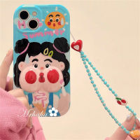 เคสสำหรับ iPhone 15 11 14 13 12 Pro Max X XR Xs Max 8 7 6 Plus SE 2020การ์ตูนผู้หญิง Unny 3D ใบหน้าใหญ่เลนส์เคสโทรศัพท์ฝาครอบด้านหลังเนื้อนิ่ม TPU ป้องกันเต็มรูปแบบ