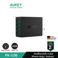 ( Promotion+++) คุ้มที่สุด AUKEY PA-U36 หัวชาร์จเร็ว AiPower Fast Charge หัวปลั๊กไฟ ขนาด 4 ช่อง จ่ายไฟรวมสูงสุด 40W รุ่น PA-U36 สีดำ ราคาดี อุปกรณ์ สาย ไฟ ข้อ ต่อ สาย ไฟ อุปกรณ์ ต่อ สาย ไฟ ตัว จั๊ ม สาย ไฟ