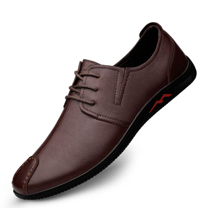 zbjffautumn-รองเท้าหนังแท้เสื้อสำหรับผู้ชายชั้นงานแฮนด์เมด-เทรนด์ธุรกิจรองเท้าเดี่ยวแบบผูกเชือกลำลองอเนกประสงค์