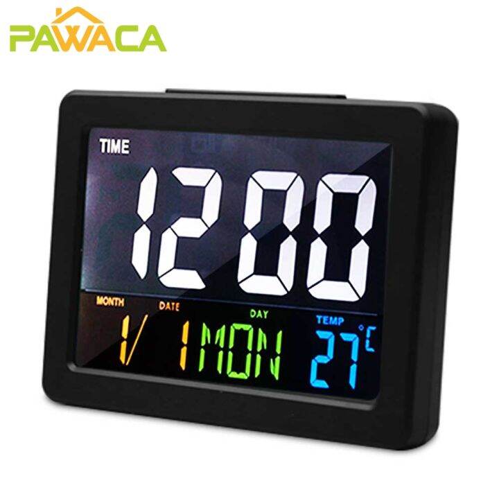 Large Color Screen Digital Alarm Clock Show Date, Week, Temperature