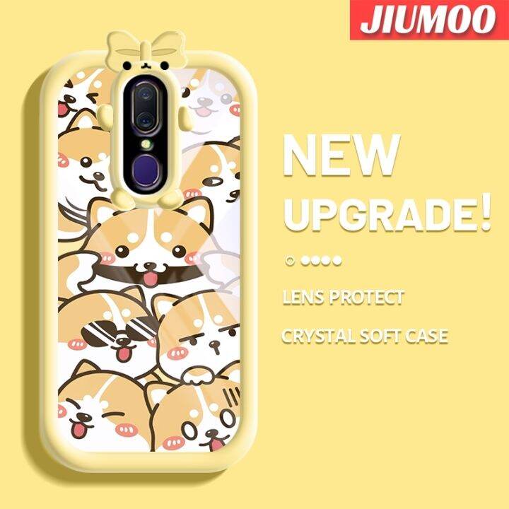 jiumoo-เคสสำหรับ-oppo-f11-a9-a9x-2019เคสการ์ตูนสุนัขชิบะอินุน่ารักลายเลนส์กล้องถ่ายรูปสัตว์ประหลาดน้อยน่ารักป้องกันเคสนิ่มใส่โทรศัพท์กันกระแทกแบบใสปลอกซิลิโคนเคสใส