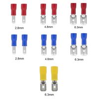 100/50Pcs Insulated Seal Spade Wire Connector Male Crimping Terminals 2.8mm 4.8mm 6.3mm Electrical Crimp Terminals Set