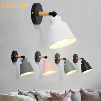 ASCELINA Hot Nordic Style Indoor Lighting LED Wall Lamp Modern Wooden Bedroom cket Light Household Living Room Bathroom Lamp