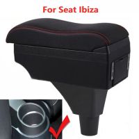 [Automobile accessories] สำหรับที่นั่ง Ibiza 6j 6L ที่วางแขนของร้านค้าส่วนกลางของตกแต่งรถพร้อมที่วางแก้วอุปกรณ์ USB