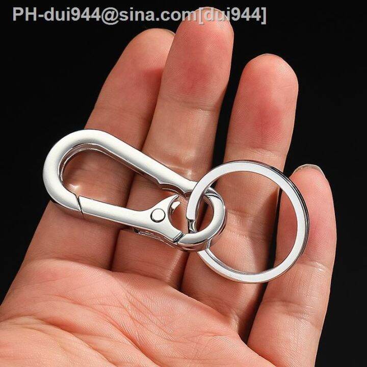 men-stainless-steel-gourd-buckle-climbing-keychain-waist-belt-clip-anti-lost-buckle-hanging-fashion-key-ring-car-decoration-gift