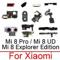 ปุ่มปรับระดับเสียง Power เลนส์ กล้อง สําหรับ Xiaomi Mi 8 Explorer Edition 8 Pro UD Screen Fingerprint Edition Light Mainboard Flex Cable