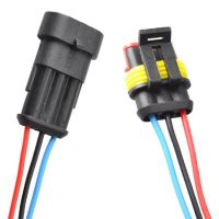 10 Sets 3 Pin Way Electrical Connector Plug Wires Wiring Sealed Waterproof Car Auto Connectors With Cable Male Female