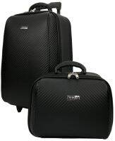 BagsMarket Luggage Wheal กระเป๋าเดินทางล้อลาก ระบบรหัสล๊อค เซ็ทคู่ ขนาด 20 นิ้ว/14 นิ้ว รุ่น F7718-20 Style Luxury Classic Black