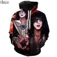 HX ร็อคล่าสุดKISS วง 3D พิมพ์ Hoodie ผู้ชายผู้หญิงกีฬาสวมใส่ฤดูใบไม้ร่วงแขนยาวแฟชั่น Hoodie Top Drop Shipping