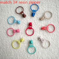 ✽❏♗ 3V 3 Resin zipper puller With the ring Zipper head DIY colourful resin zipper 20pcs/lot