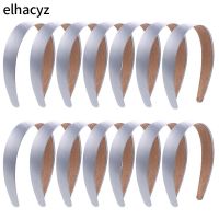 10pcslot Fashion GoldenSilvery Wide Headband Solid Bezel Hairband Smooth Satin Covered Headband Women Girls Hair Accessories