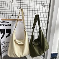 Women Canvas Shoulder Bags Large Capacity Thick Cotton Cloth Books Handbag Tote Solid Crossbody Bag Big Travel Purse For Ladies Cross Body Shoulder Ba