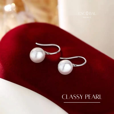ESCOBAL✨ต่างหูไข่มุก Classy Pearl ต่างหูมุกธรรมชาติแท้100% ต่างหูเงินแท้ไม่แพ้ ตุ้มหูมุกแท้ ต่างหูเกาหลี ตุ้มหูเงินแท้