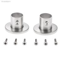 ♦ஐ 2Pcs 22mm Stainless Steel Flange Seat with Screw for Wardrobe Curtain Cloth Rod Seat Round Tube Seats Bracket Furniture Hardware