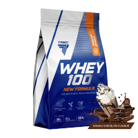 Trec Nutrition Whey100 Double Chocolate  New Formula!! -  700 g. เวย์ โปรตีน เวย์โปรตีนคอนเซนเทรต สร้างกล้ามเนื้อ