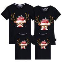 เสื้อยืดชุดเสื้อเชิ้ตครอบครัวแม่ลูก12สีสำหรับครอบครัวขนาดพิเศษ Elk Deer ที่ใช้ตกแต่งภายนอกสุขสันต์วันคริสต์มาสชุดเสื้อครอบครัว