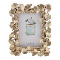 Baoblaze Vintage Picture Photo Frame Gold Resin Ginkgo Leaf Desk Mount Home Decor