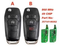 KEYECU Aftermarket Cheap Flip Key Remote Start fob 868MHZ ID49 for Ford F150 F250 Mondeo Fusion Escort Transit 357141-00302