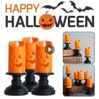 1-5PCS Halloween Candle Light LED Colorful Candlestick Table Top Decor Happy Halloween Party Props Candle Lamp Party Supplies