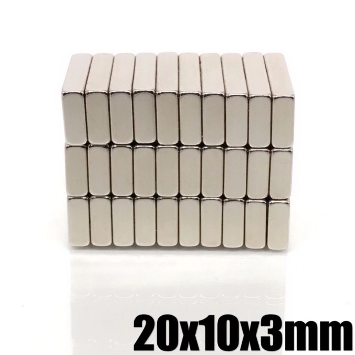 10ชิ้น-แม่เหล็กแรงสูง-20x10x3มิล-neodymium-magnet-20x10x3mm-แม่เหล็ก-สี่เหลี่ยม-20-10-3mm-แรงดูดสูง-ติดแน่น-ติดทน-แม่เหล็ก-20mm-x-10mm-x-3mm-แม่เหล็กนีโอไดเมียม