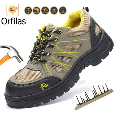 Orfilas 👍👍รองเท้าเซฟตี้พร้อมส่ง หัวเหล็กSafety Shoes รองเท้าเชื่อม ป้องกันการชนและป้องกันการแทง ที่มีคุณภาพสูงรองเท้าความปลอดภัยระบายอากาศ, รองเท้าเดินป่า 39-45!!
