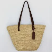 Cornhusk Woven Straw Tote Bag Holiday Beach Large Capacity Fashion Romantic Womens Bag One Shoulder Handheld 〖WYUE〗