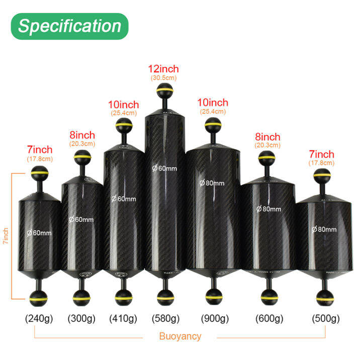 Seafrogs Carbon Fiber Floating Buoyancy Aquatic Arm Dual Ball