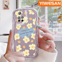 YIWESAN เคสสำหรับ Xiaomi MI Redmi Note 11 11S Poco M4 Pro 4G เคสลายการ์ตูนขอบคลื่นดอกไม้น่ารักเคสมือถือใสเนื้อครีมซิลิโคนนิ่มกันกระแทกป้องกันเลนส์กล้องเคสใส