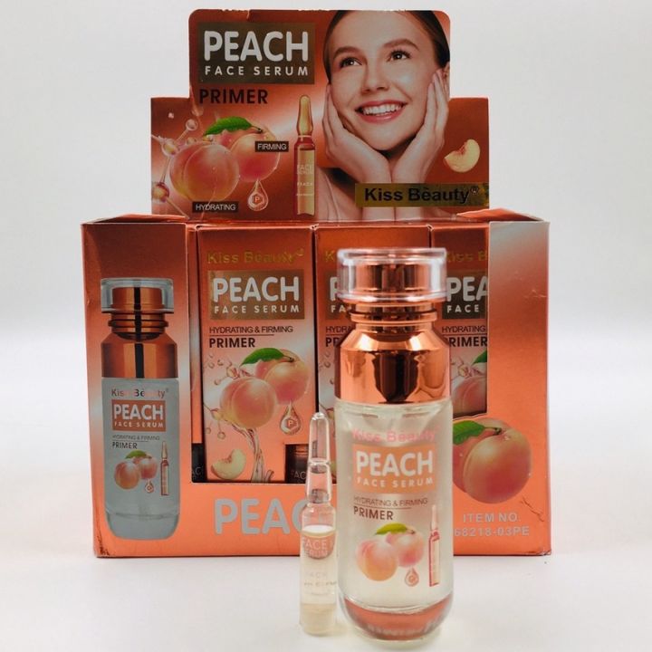 ไพรเมอร์-kiss-beauty-peach-face-serum-primer-serum-2-ชิ้น-ผสมกัน-ไพรเมอร์ที่ให้เนื้อสัมผัสเนียนนุ่ม