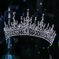 Mewah Berkauan Kristal Geometri Pengantin Tiaras Mahkota Rhinestone Diadema Collares CZ Headpiece Aksesori But Perkahwinan