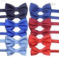 ☢ Colorful Solid Polyester Adult Kids Bowtie Sets Formal Blue Men Child Pet Suit Butterfly Dinner Wedding Cravat Gift Accessories