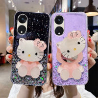 เคส OPPO Reno8 T 5G 4G กลิตเตอร์ เคสลายเลื่อมดาว2023กระจกแต่งหน้าลายคิตตี้นุ่ม เคสใส่โทรศัพท์ OPPO Reno 8T 5G