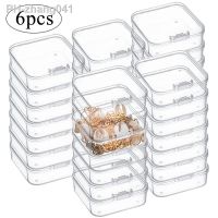 6PCS Transparent Mini Storage Box Earrings Rings Earplugs Jewelry Packaging Storage Plastic Square Box Small Jewelry Organizer