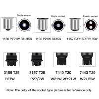 1156 BA15S 10ชิ้น P27W P21W Led 7443 W21W W21 7440/5W โคมไฟ Led 1157 P21 Bay15d/5W Led ไฟสัญญาณอัตโนมัติไฟรถยนต์เบรคย้อนกลับ