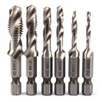 【❖New Hot❖】 hqdeeq 6ชิ้นสกรู M3-m10แตะดอกสว่านเมตริกบิตผสมความเร็วสูง Steelhss แตะ Countersink ชุดลบมุม1/4ในการเปลี่ยนแปลงอย่างรวดเร็ว Hex