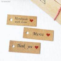 ✱❆♞ 100pcs Thank You Kraft Paper Tags Party Decoration Merci Gift Hang Labels Paper Cards DIY Handmade Garment Tag