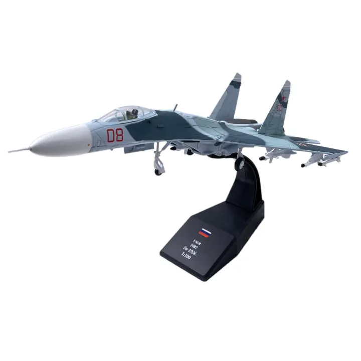 CCAngel 1:100 Flanker Sukhoi Su-27 Fighter Alloy Model Airplane & Stand ...