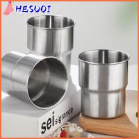 HESUOI 300มล. ถ้วยปิกนิกวางซ้อนกันได้ เงินสีเงิน เหล็กไร้สนิม ถ้วยไพน์ ทนทานต่อการใช้งาน แก้วน้ำสำหรับดื่มน้ำ โซดาน้ำผลไม้เบียร์