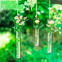 Wall Hanging Flower Vase Iron Art Glass Hydroponics Planter Pot Transparent Test Tube Bottle Pendants for Home Decoration Crafts