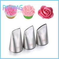 PETIBAG 3PCS DIY ตกแต่งเค้ก คัพเค้ก เคล็ดลับการทำขนม อุปกรณ์ครัว เครื่องมือครีม หัวฉีดท่อไอซิ่ง แม่พิมพ์อบ หัวฉีดกลีบกุหลาบ